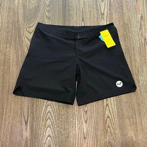 NWT Roxy Women’s Swin Shorts Flat Front Relaxing Lounge Black Size Large